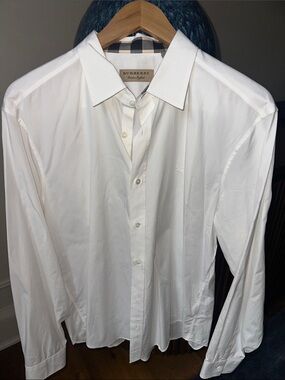 Burberry White Men’s Button-Down Dress Shirt